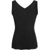 imageNinedaily Women Comfy Sleeveless Tunic Top Pleated V Neck Tanks Vest SummerBlack