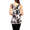 imageNinedaily Women Comfy Sleeveless Tunic Top Pleated V Neck Tanks Vest SummerBlack Floral