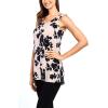 imageNinedaily Women Comfy Sleeveless Tunic Top Pleated V Neck Tanks Vest SummerBlack Floral