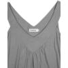 imageNinedaily Women Comfy Sleeveless Tunic Top Pleated V Neck Tanks Vest SummerGrey