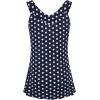 imageNinedaily Women Comfy Sleeveless Tunic Top Pleated V Neck Tanks Vest SummerNavywhite Polka Dot