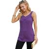 imageNinedaily Women Comfy Sleeveless Tunic Top Pleated V Neck Tanks Vest SummerPurple
