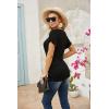 imageNinedaily Women Dressy Tunic Tops Crossover V Neck Raglan Sleeve Ruched BlouseBlack