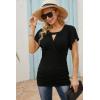 imageNinedaily Women Dressy Tunic Tops Crossover V Neck Raglan Sleeve Ruched BlouseBlack