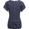 imageNinedaily Women Dressy Tunic Tops Crossover V Neck Raglan Sleeve Ruched BlouseBlue  White Polka Dot