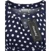 imageNinedaily Women Dressy Tunic Tops Crossover V Neck Raglan Sleeve Ruched BlouseBlue  White Polka Dot