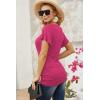 imageNinedaily Women Dressy Tunic Tops Crossover V Neck Raglan Sleeve Ruched BlouseRosered