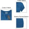 imageNinedaily Women Dressy Tunic Tops Crossover V Neck Raglan Sleeve Ruched BlouseSkyblue