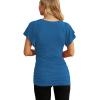 imageNinedaily Women Dressy Tunic Tops Crossover V Neck Raglan Sleeve Ruched BlouseSkyblue