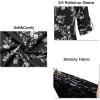 imageNinedaily Womens 34 Sleeve Plaid Shirts Zip Floral Casual Tunic Blouse TopsBlack White Floral