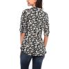 imageNinedaily Womens 34 Sleeve Plaid Shirts Zip Floral Casual Tunic Blouse TopsBlackbeige
