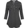 imageNinedaily Womens 34 Sleeve Plaid Shirts Zip Floral Casual Tunic Blouse TopsBlackwhitedot