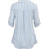 imageNinedaily Womens 34 Sleeve Plaid Shirts Zip Floral Casual Tunic Blouse TopsBluewhitestriped