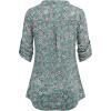 imageNinedaily Womens 34 Sleeve Plaid Shirts Zip Floral Casual Tunic Blouse TopsGreen