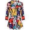 imageNinedaily Womens 34 Sleeve Plaid Shirts Zip Floral Casual Tunic Blouse TopsMulticolored