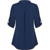 imageNinedaily Womens 34 Sleeve Plaid Shirts Zip Floral Casual Tunic Blouse TopsNavy Blue
