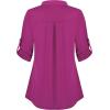 imageNinedaily Womens 34 Sleeve Plaid Shirts Zip Floral Casual Tunic Blouse TopsPurple