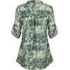 imageNinedaily Womens 34 Sleeve Plaid Shirts Zip Floral Casual Tunic Blouse TopsTie Dye Green