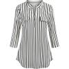 imageNinedaily Womens 34 Sleeve Plaid Shirts Zip Floral Casual Tunic Blouse TopsWhite