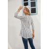 imageNinedaily Womens 34 Sleeve Plaid Shirts Zip Floral Casual Tunic Blouse TopsWhite