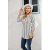 imageNinedaily Womens 34 Sleeve Plaid Shirts Zip Floral Casual Tunic Blouse TopsWhite