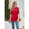 imageNinedaily Womens 34 Sleeve Plaid Shirts Zip Floral Casual Tunic Blouse TopsWine