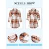 imageNinedaily Womens Plaid Shirt Collared Button Down Blouse 34 Sleeve Tunic TopsApricot