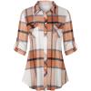 imageNinedaily Womens Plaid Shirt Collared Button Down Blouse 34 Sleeve Tunic TopsApricot