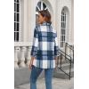 imageNinedaily Womens Plaid Shirt Collared Button Down Blouse 34 Sleeve Tunic TopsBlue