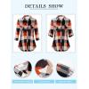 imageNinedaily Womens Plaid Shirt Collared Button Down Blouse 34 Sleeve Tunic TopsOrange