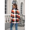 imageNinedaily Womens Plaid Shirt Collared Button Down Blouse 34 Sleeve Tunic TopsOrange