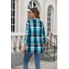imageNinedaily Womens Plaid Shirt Collared Button Down Blouse 34 Sleeve Tunic TopsTurquoise