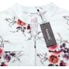 imageNinedaily Womens Summer Tops Short Sleeve Casual Blouse Zip Floral Tunic ShirtsAwhite