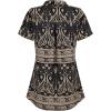 imageNinedaily Womens Summer Tops Short Sleeve Casual Blouse Zip Floral Tunic ShirtsBlack Beige