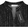 imageNinedaily Womens Summer Tops Short Sleeve Casual Blouse Zip Floral Tunic ShirtsBlack Striped