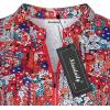 imageNinedaily Womens Summer Tops Short Sleeve Casual Blouse Zip Floral Tunic ShirtsMulticolored