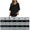 imageNinedaily Womens Tops 34 Sleeve Blouses Dressy Casual Double Layers Mesh Tunic ShirtsBlack Floral