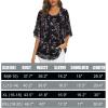 imageNinedaily Womens Tops 34 Sleeve Blouses Dressy Casual Double Layers Mesh Tunic ShirtsBlack White