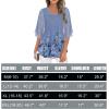 imageNinedaily Womens Tops 34 Sleeve Blouses Dressy Casual Double Layers Mesh Tunic ShirtsBlue Floral