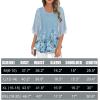 imageNinedaily Womens Tops 34 Sleeve Blouses Dressy Casual Double Layers Mesh Tunic ShirtsCyan