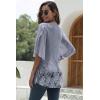 imageNinedaily Womens Tops 34 Sleeve Blouses Dressy Casual Double Layers Mesh Tunic ShirtsGray Floral