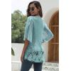 imageNinedaily Womens Tops 34 Sleeve Blouses Dressy Casual Double Layers Mesh Tunic ShirtsLight Green