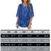 imageNinedaily Womens Tops 34 Sleeve Blouses Dressy Casual Double Layers Mesh Tunic ShirtsNavy Floral