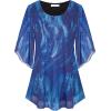 imageNinedaily Womens Tops 34 Sleeve Blouses Dressy Casual Double Layers Mesh Tunic ShirtsNavy Floral