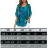 imageNinedaily Womens Tops 34 Sleeve Blouses Dressy Casual Double Layers Mesh Tunic ShirtsPeacock Blue