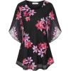 imageNinedaily Womens Tops 34 Sleeve Blouses Dressy Casual Double Layers Mesh Tunic ShirtsPink Black