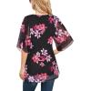 imageNinedaily Womens Tops 34 Sleeve Blouses Dressy Casual Double Layers Mesh Tunic ShirtsPink Black