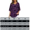 imageNinedaily Womens Tops 34 Sleeve Blouses Dressy Casual Double Layers Mesh Tunic ShirtsPurple Floral