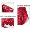 imageNinedaily Womens Tops 34 Sleeve Blouses Dressy Casual Double Layers Mesh Tunic ShirtsRed Floral