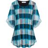 imageNinedaily Womens Tops 34 Sleeve Blouses Dressy Casual Double Layers Mesh Tunic ShirtsTurquoise